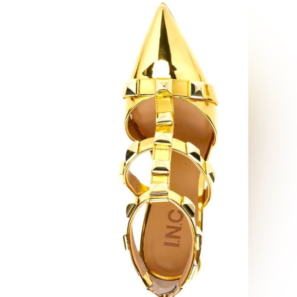 Gold Studded High Heel Sandals - Picture 3 of 4